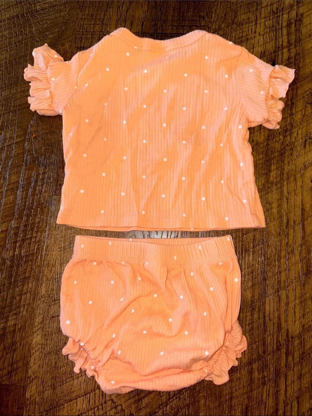 Cat & Jack Peach Polka Dot Two-Piece Set - Size 6-9 M